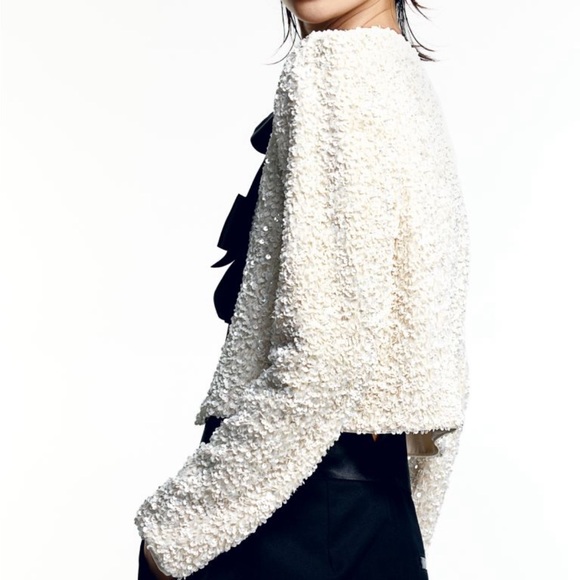 NWT Tie front sequined jacket - Picture 3 of 4